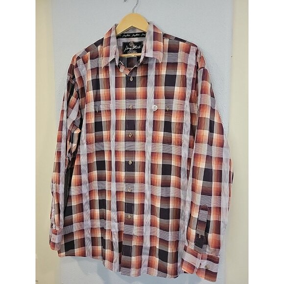 Wrangler‎ George Strait Shirt Mens XXL Plaid Long Sleeve Button Down Cotton - Picture 2 of 5